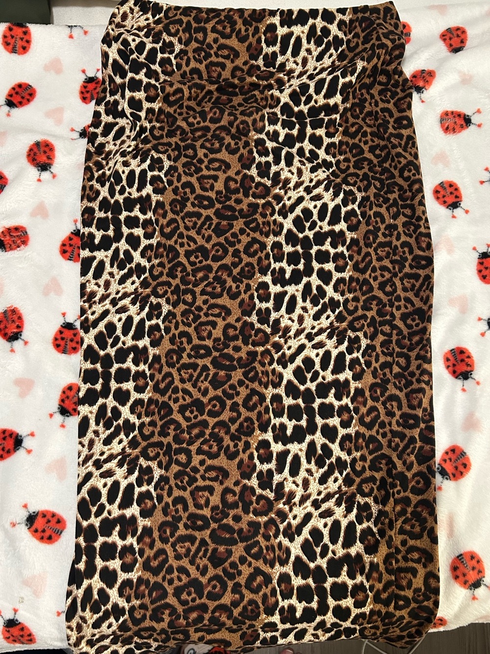 Leopard Print Full Length Body Con Skirt